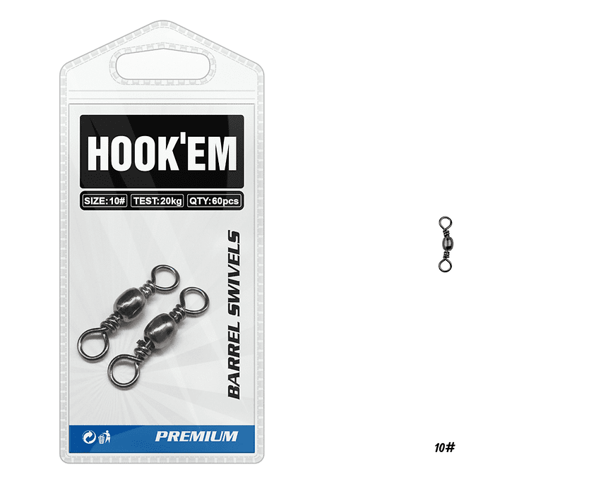 Hook'em Fishing Barrel Swivels - Bulk Pack