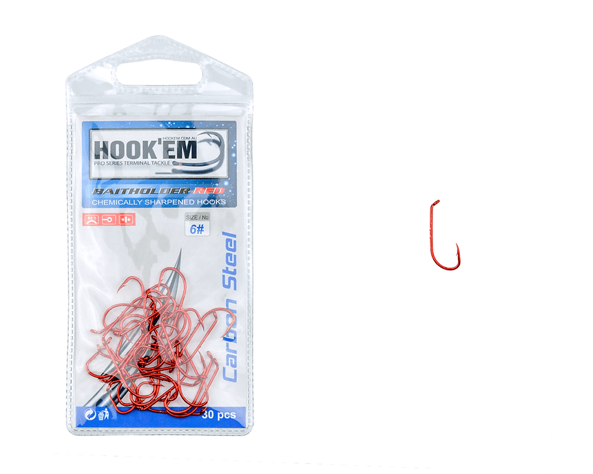 Hook'Em Fishing Baitholder Red Fishing Hooks