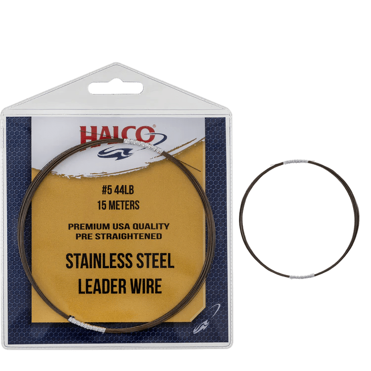 Halco Pre Straightened #5 Stainless Steel Leader Wire 44lb 15m