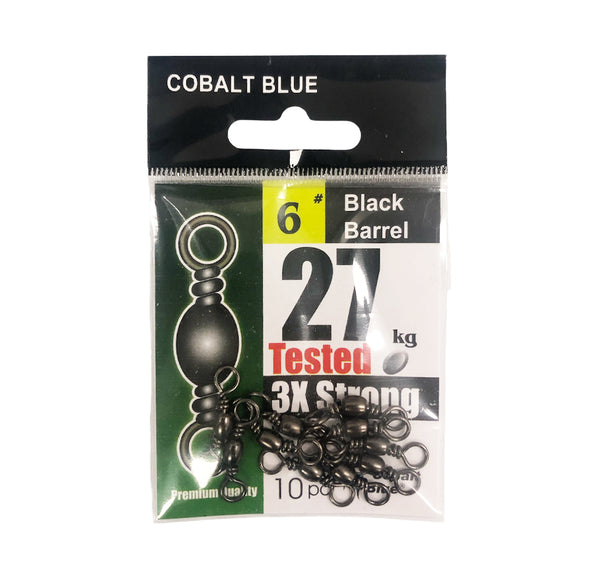 Cobalt Blue Black Barrel Swivels