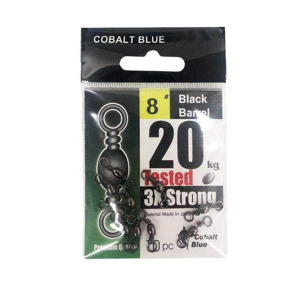 Cobalt Blue Black Barrel Swivels