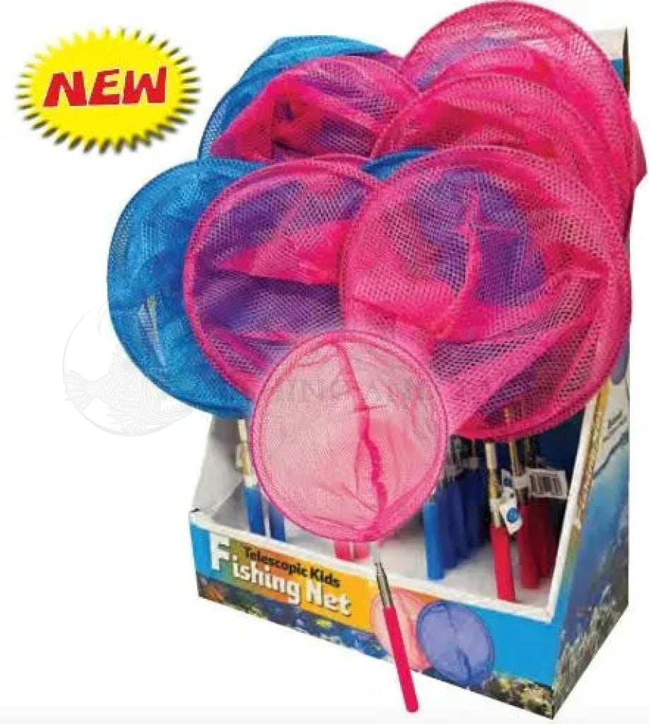 Telescopic Kids Fishing Net - Pink and Blue