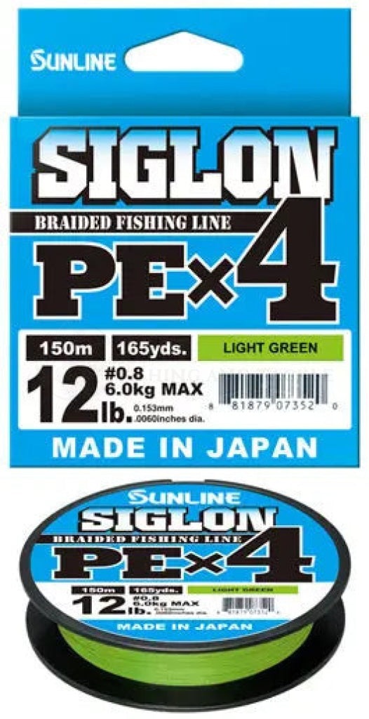 Sunline Siglon PEx4 Braided Fishing Line 300m Light Green — Bait